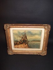 Ancien peinture huile sur bois