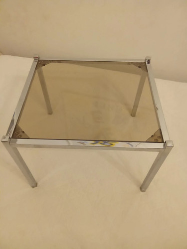 Petite table verre - table,, fumé