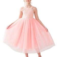 Robe Fille Rose Fleur Dentelle