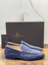 Mocassin Homme Suède Bleu Entièrement Fabriqué En Italie 41