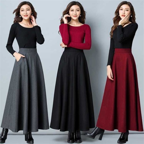Femme faux laine jupe - laine,