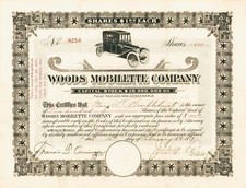Woods Mobilette Co. - Stock Certificate - Automotive Stocks
