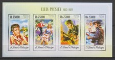 Timbres Elvis Presley - Feuillet de timbres de Saint Thomas - Neuf **