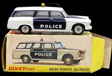 1/43rd DINKY TOYS PEUGEOT 404 POLICE / antique toy