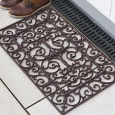 Cast Iron "Handforth" Ornate Fleur-de-Lys Rustic Door Mat