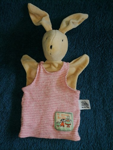 Doudou plat marionnette lapin