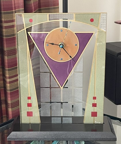Horloge cheminée verre - de,