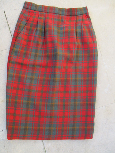 Jupe droite vintage laine