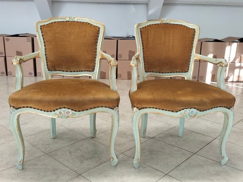 Paire fauteuils luigi xvi - de,