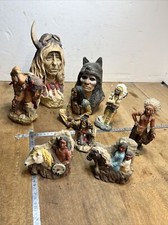 INDIAN CHIEF STATUE FIGURE Lot of 9 Unusual Rare Vintage Toys Collections
