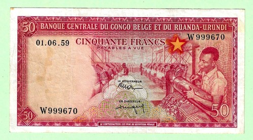 Congo belge francs 1959 - francs,