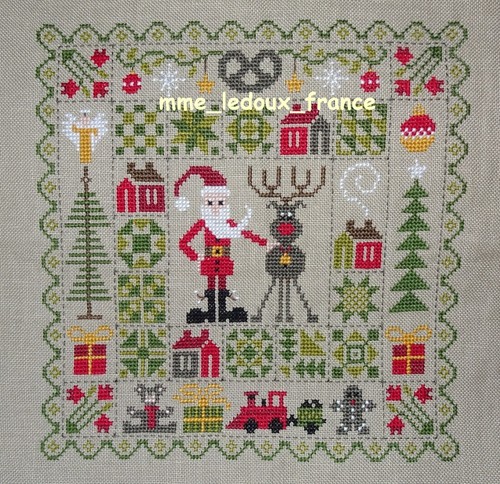 Broderie faite main croix - main, pt