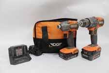 Ridgid 18V 2 Tool Combo Kit w/ Impact Driver & Drill/Driver, 4 & 2 Ah Batteries