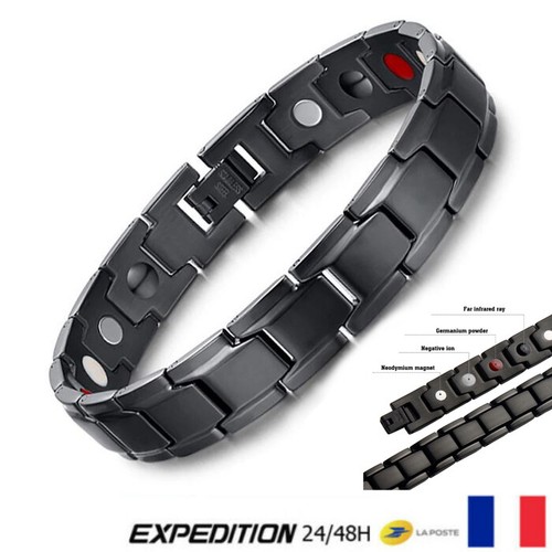 Bracelet magnétique noir - bracelet,