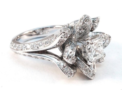 Bague fiançailles florale - de,