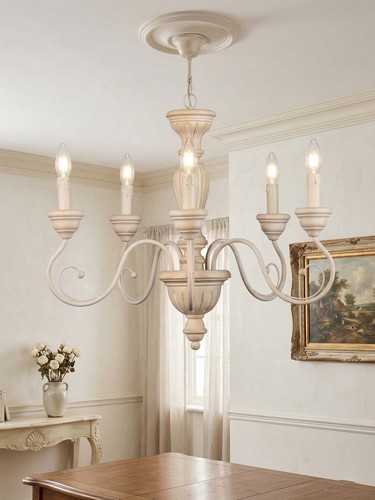 Lustre classique bois - lustre, en