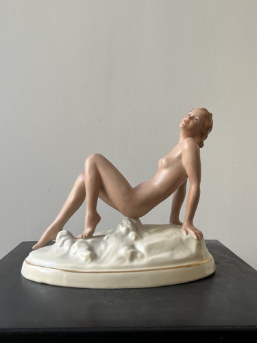 Nude bathing woman royal dux - woman,
