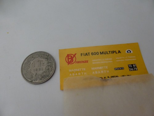 Decals fiat 600 multipla - 1:43,