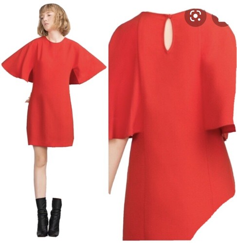 Robe cape rouge - , zara