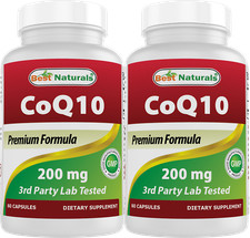 2 Pack Best Naturals CoQ10 200 mg 60 Capsules 