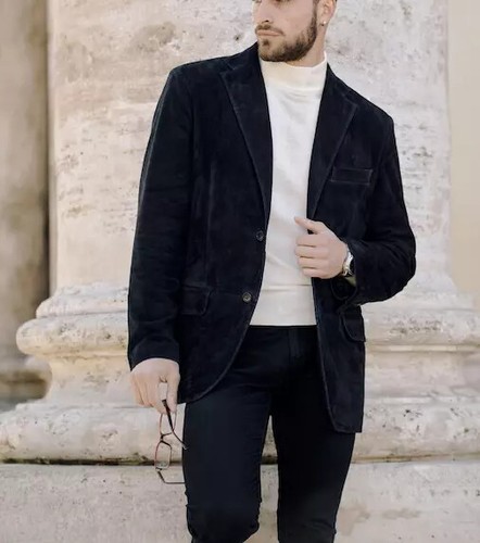 Blazer cuir bleu - blazer,
