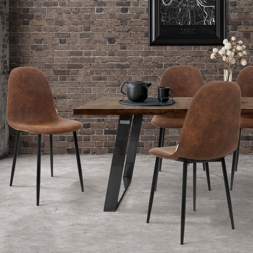 Set chaises marron salle à - set,