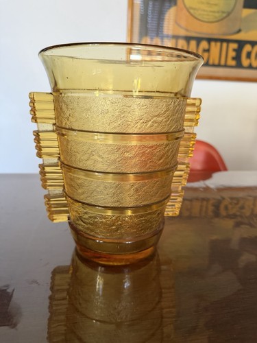 Vase verre ambré - en,