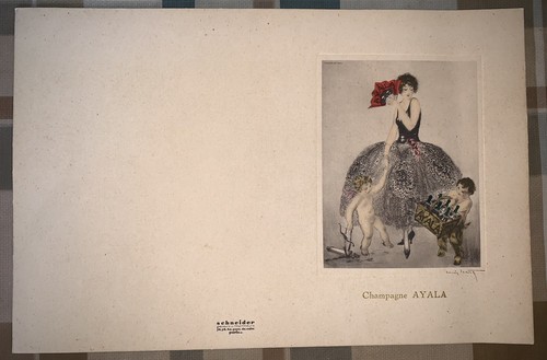Menu champagne ayala gravure - champagne,
