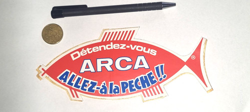 Autocollant vintage pêche - ,