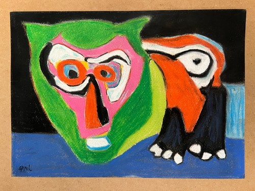 Dessin karel appel sur papier - karel,