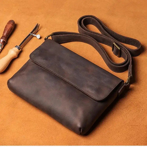 Sac bandoulière cuir - , vachette