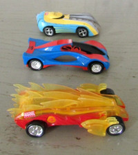 Lot of 3 Marvel Majorette Model Cars: Spiderman, Human Torch, X-Men