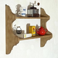 Ancien - Etagère Murale - Style Régional - Chêne Massif Brut