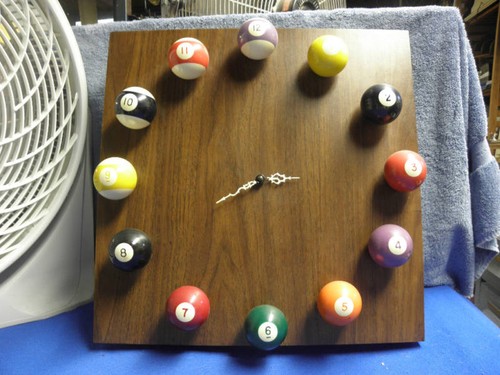 Billiard ball clock with - clock,
