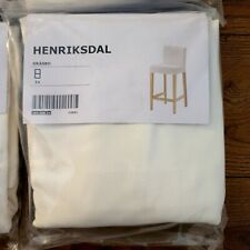 Ikea Henriksdal Bar Stool with Backrest Cover GRASBO WHITE 203.366.24