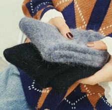 5 Pairs Women Warm Wool Angora Crew Socks Soft Sport Thick Boot Black Winter 5-9