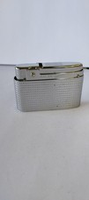Briquet Silver Match argent avec motif de petits carrés gravés – vintage/collect