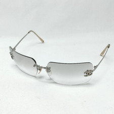 CHANEL 4017-D c.159/6L 62□17 120 Rimless Gradient SILVER Sunglasses Used Japan