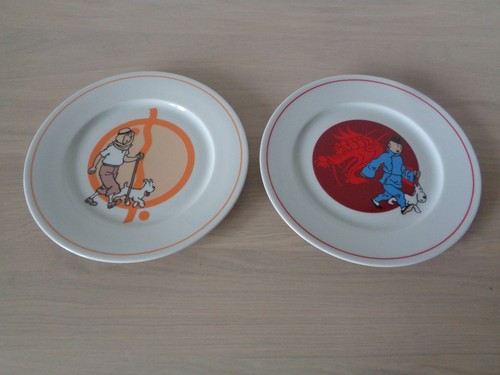 Assiettes dessert tintin - assiettes, a