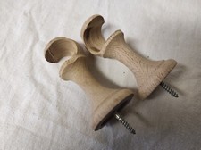 2 Supports de tringle à rideau en bois 85mm de long par 20mm de diamètre