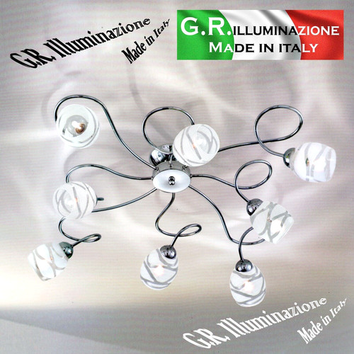 Plafonnier moderne chromé - , 8