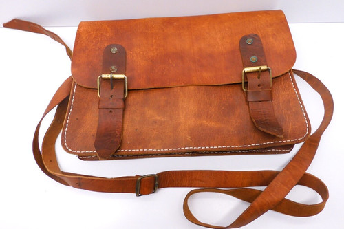 Sac cartable cuir marron - -,