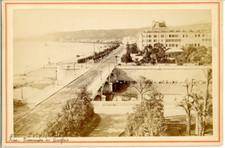 E. Degand, France, Nice, Promenade des Anglais Vintage Albumen Print, Cab Card