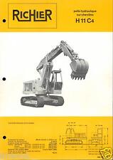 ▬►1971 brochure RICHIER HYDRAULIC EXCAVATOR TRACKS H 11 C4 No Poclain