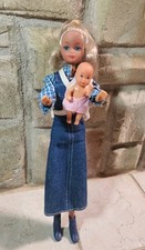 Vintage STEFFI LOVE Baby Sitter Doll Simba Barbie Clone W Baby Original OUTFIT 