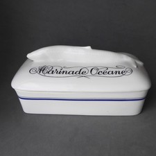 TERRINE en PORCELAINE D'AUTEUIL PARIS Marinade Océane Ligne Marine Lobjoy