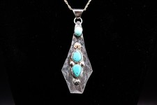 pendentif argent turquoise