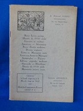 RARES LIVRES ANCIENS CATALOGUE DE VENTE 1927