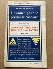 DOCUMENTS OFFICIELS - L'EXAMEN POUR LE PERMIS DE CONDUIRE - 1937