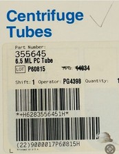 Beckman 4 mL, Open-Top Thickwall Polycarbonate Tube, 13 x 64mm  355645 16/PK